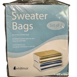 Whitmor Sweater Bags • Set of 2 • Vinyl Storage Organizers 12x14x3 • Sealed NWT